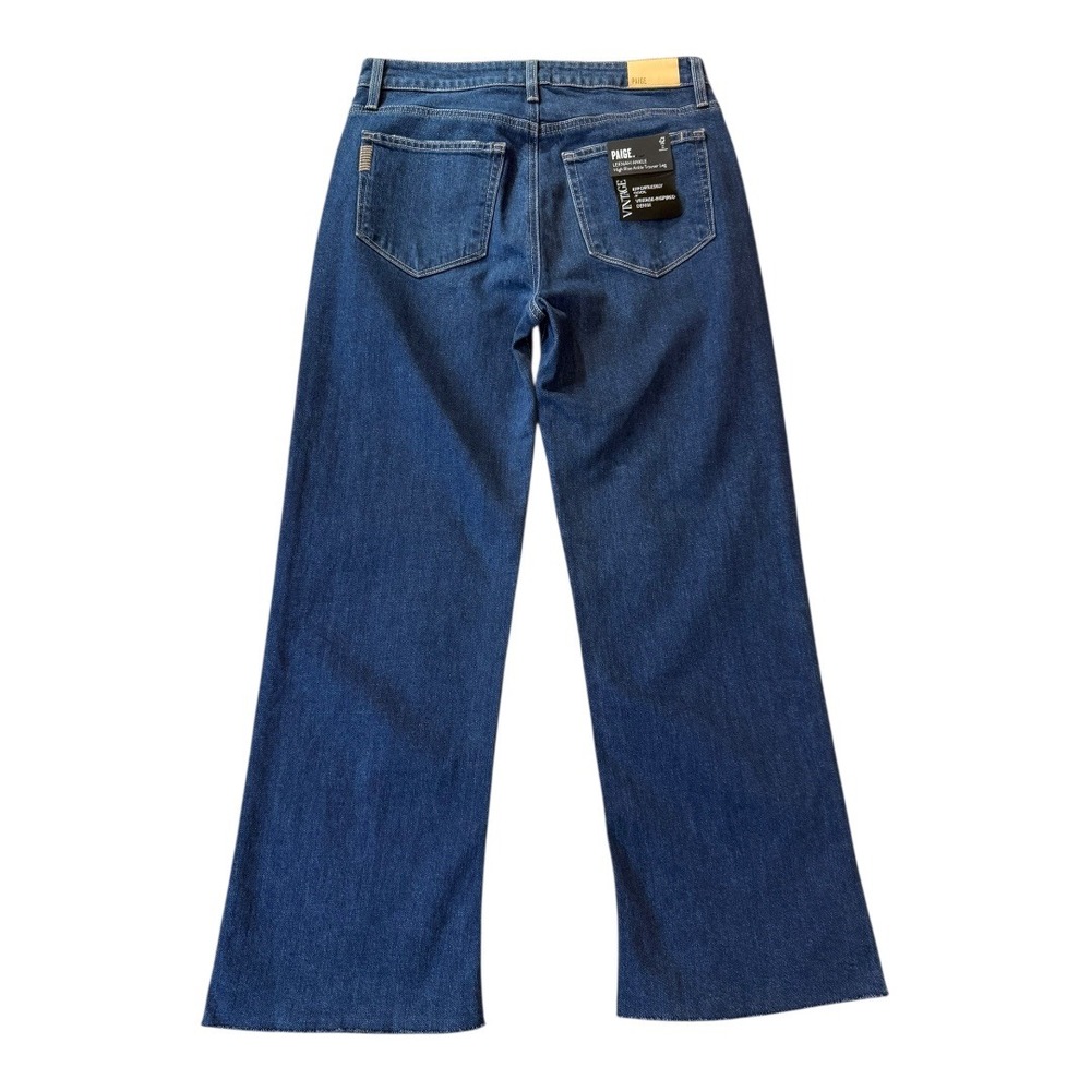 PAIGE Leenah Ankle Raw Hem Wide Leg Jeans Women's Size 10 (30) Gracie Lou NWT - Picture 3 of 7